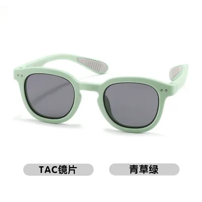 Kids Unisex Fashion Casual Sports Outdoor Candy Color Sunglasses TPEE Frame Oval Box