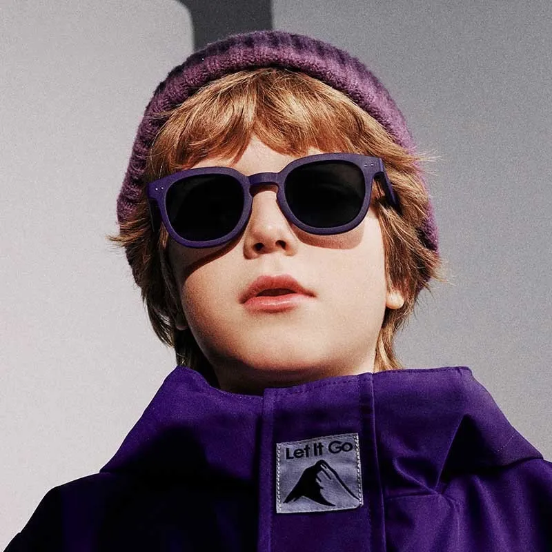 Kids Unisex Fashion Casual Sports Outdoor Candy Color Sunglasses TPEE Frame Oval Box