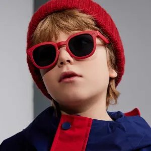 Kids Unisex Fashion Casual Holiday Round Frame Sunglasses Oval Box TPEE TAC