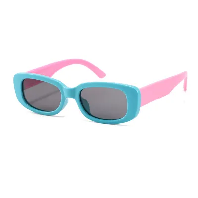 Kids Unisex Fashion Casual Cute Colorblock Square Frame Sunglasses
