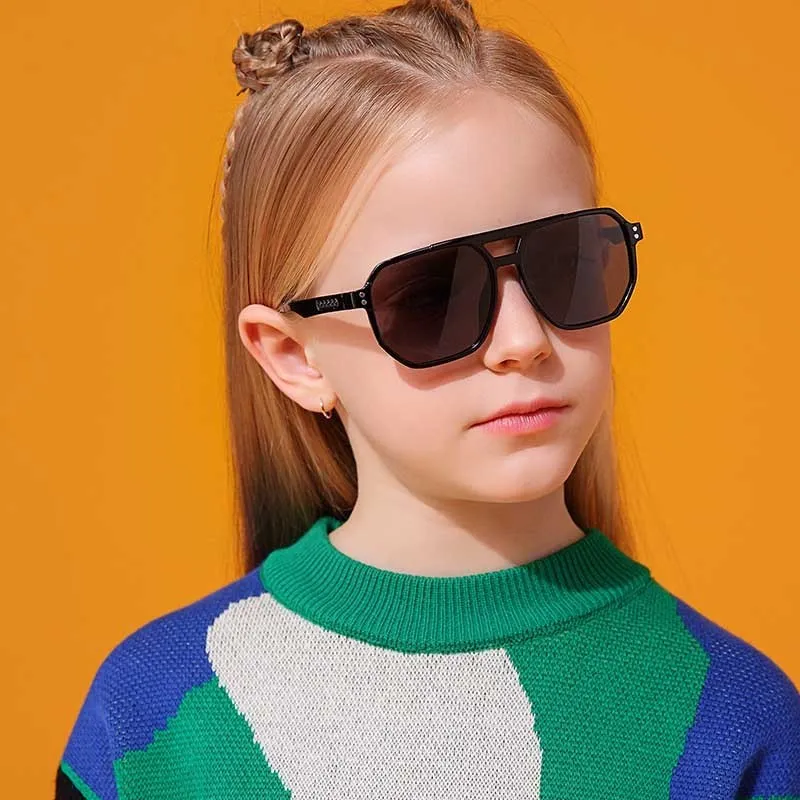 Kids Unisex Casual Cute Silicone Colorblock Sunglasses