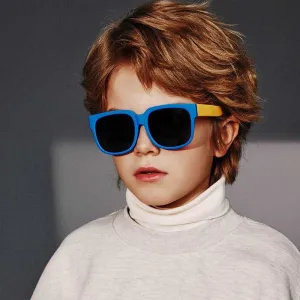 Kids Unisex Fashion Casual Cute Color Square Frame Sunglasses TAC Lens TPEE