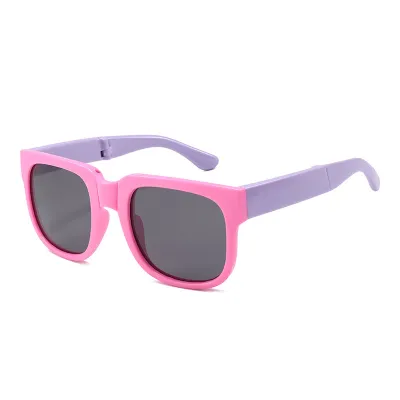 Kids Unisex Fashion Casual Cute Square Frame Folding Sunglasses