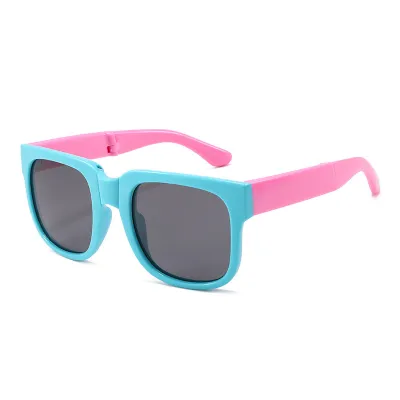 Kids Unisex Fashion Casual Cute Square Frame Folding Sunglasses