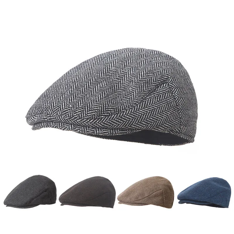 Kids Boys Girls Autumn Winter Casual British Style Beret Peaked Cap Wool