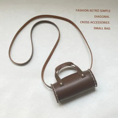 Kids Girls Fashion Casual Solid Color Barrel Crossbody Bag No Lining