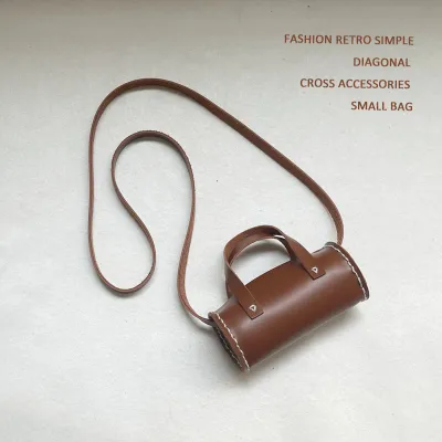 Kids Girls Fashion Casual Solid Color Barrel Crossbody Bag No Lining