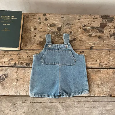 Kids Baby Girls Casual Cute Tiny Flower Print Long Sleeve Peter Pan Collar Top Denim Shorts Set