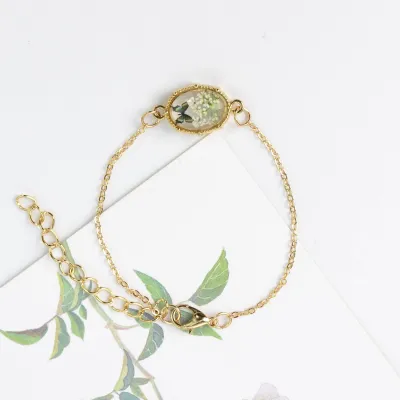 Women Fashion Butterfly Eternal Flower Specimen Bracelet - Romantic Style