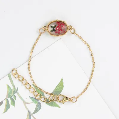 Women Fashion Butterfly Eternal Flower Specimen Bracelet - Romantic Style