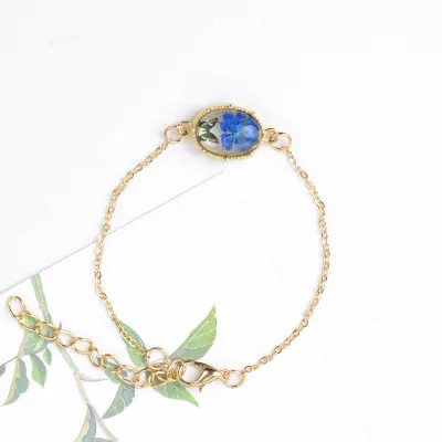 Women Fashion Butterfly Eternal Flower Specimen Bracelet - Romantic Style