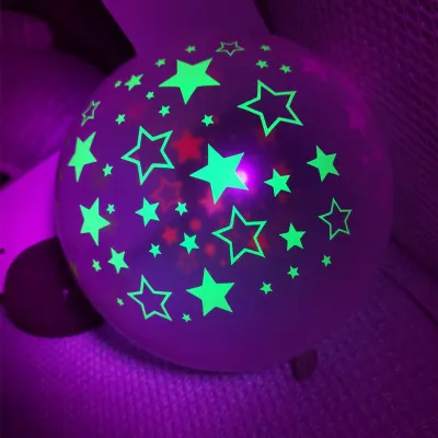 12 Inch 2.8G Transparent Fluorescent Color Heart Shaped Star Balloon Wedding Party Decoration