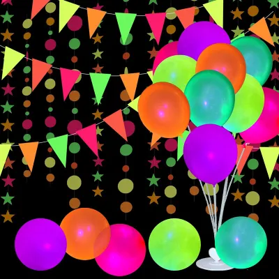 12 Inch 2.8G Transparent Fluorescent Color Heart Shaped Star Balloon Wedding Party Decoration