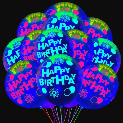 12 Inch 2.8G Transparent Fluorescent Color Heart Shaped Star Balloon Wedding Party Decoration