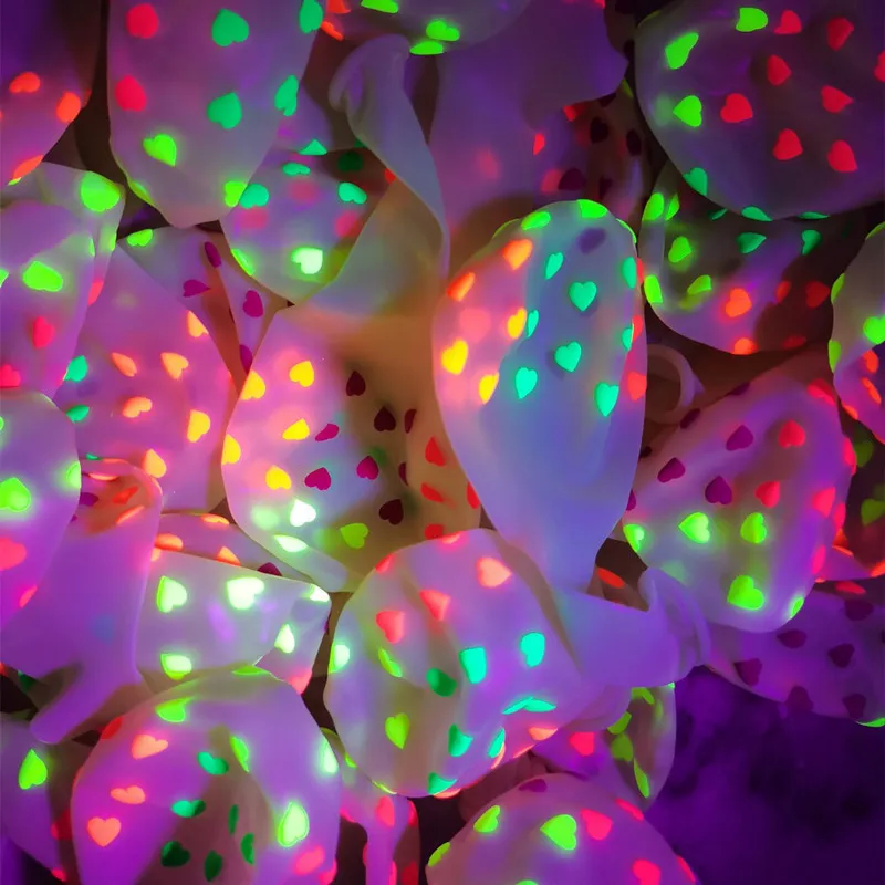 12 Inch 2.8G Transparent Fluorescent Color Heart Shaped Star Balloon Wedding Party Decoration