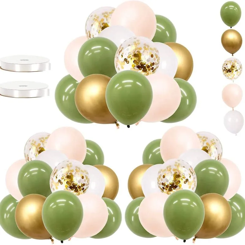 Creative Wedding Arch Decoration Olive Green Balloon 62pcs/Set