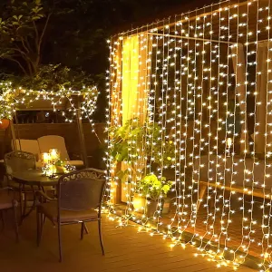 Party Decoration Curtain Led Lights Dimmable Remote Control Plug In