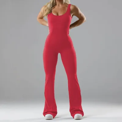 Women Fashion Tight Back Hollow Out No Mark Jumpsuits