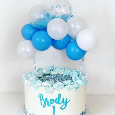 5 Inch Sequin Latex Balloon Cake Plug-In Ornaments Set