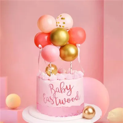 5 Inch Sequin Latex Balloon Cake Plug-In Ornaments Set