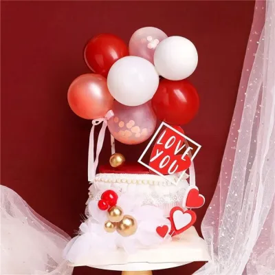 5 Inch Sequin Latex Balloon Cake Plug-In Ornaments Set