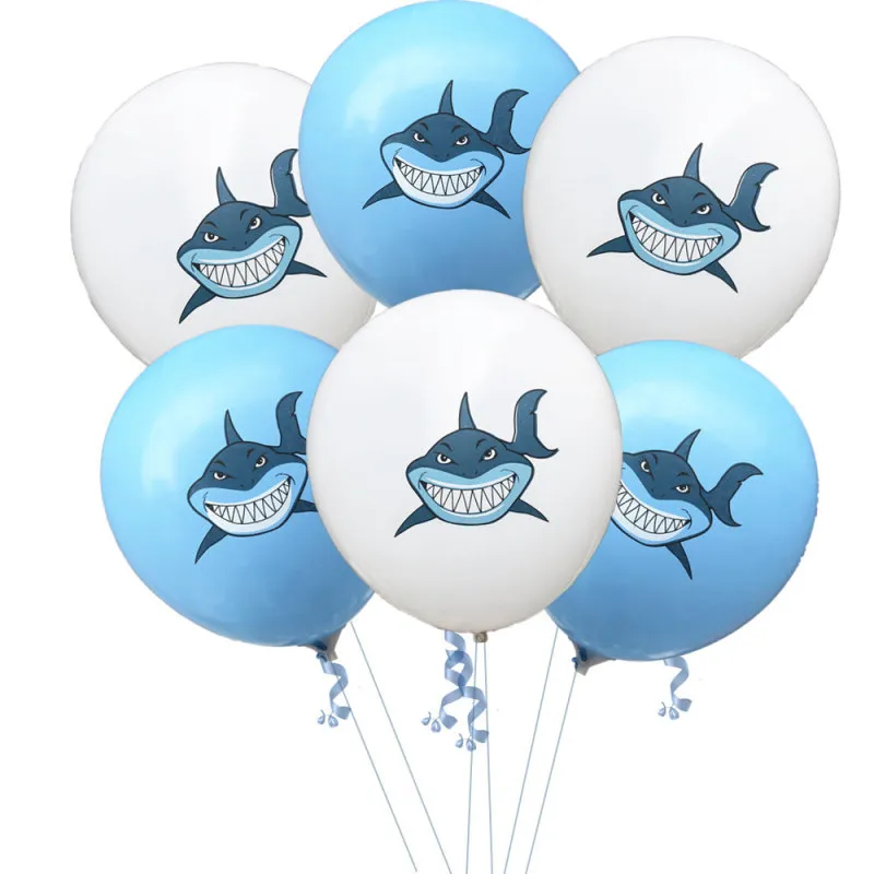 12 Inch Multicolor Angry Shark Latex Balloon Ocean Theme Birthday Party Decoration 100 Pcs-Bag