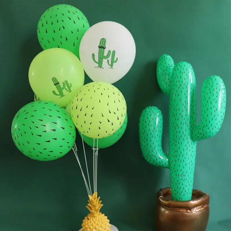 Creative 12 Inch Cactus Latex Balloon Hawaiian Theme Party Decoration 100-Bag