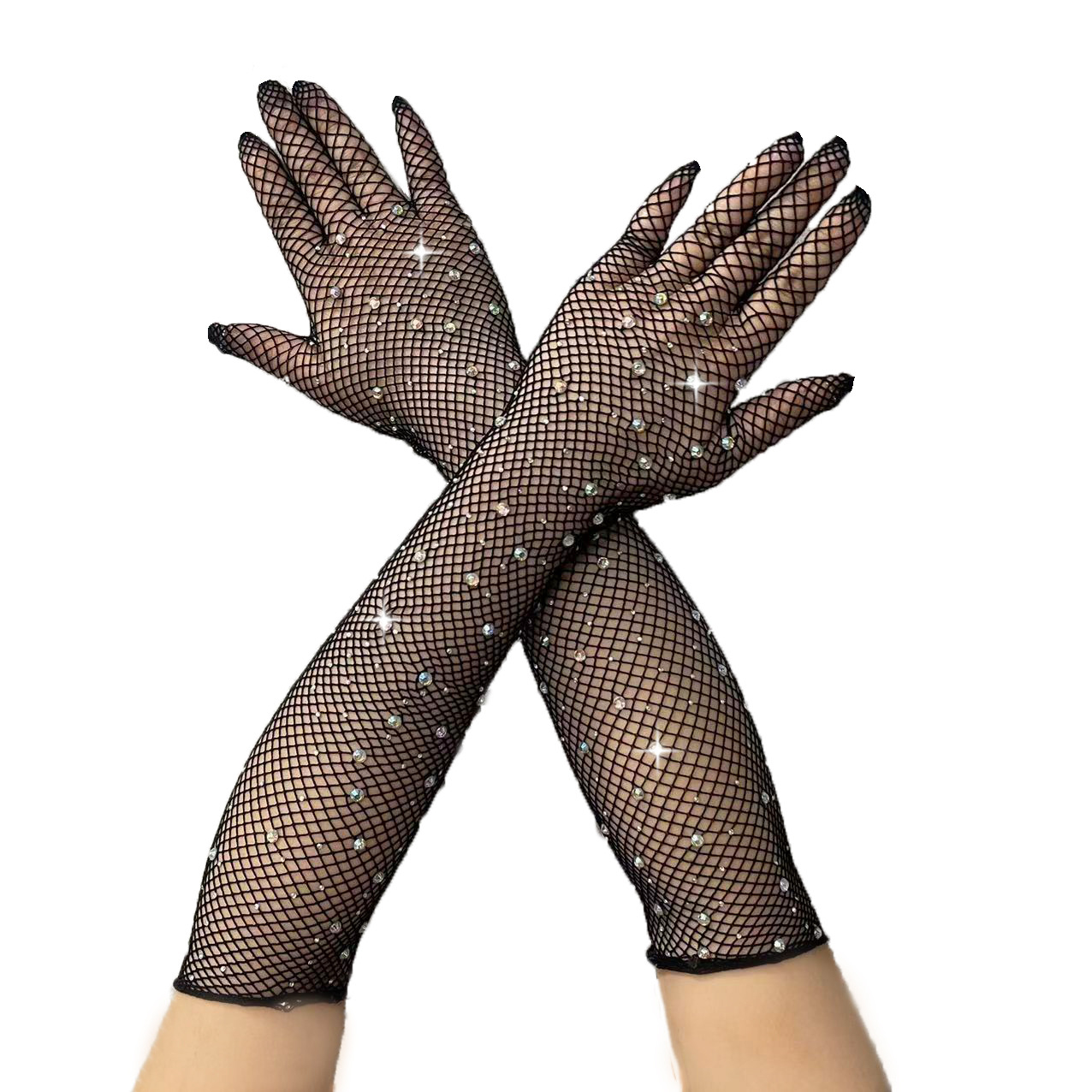 Wholesale Women Fashion Hot Drilling Fishing Net Black