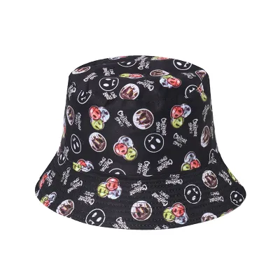 Women Fashion Casual Clover Floral Print Double Sided Bucket Hat