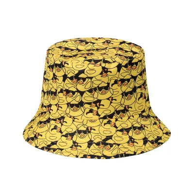 Women Fashion Casual Clover Floral Print Double Sided Bucket Hat
