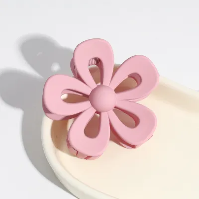 Women Fashion Solid Color Floral Hollow Hair Claw Sweet Cool Wind Alloy