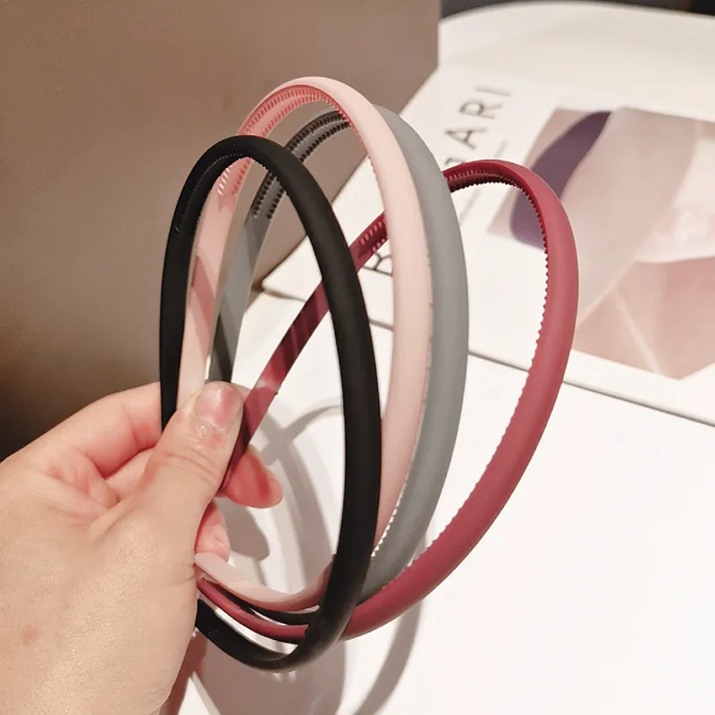 Simple Fine Edge Frosted Hair Hoop Morandi Color Non-Slip Headwear Headband