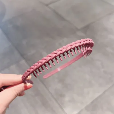 Frosted Multicolor Twisted Braid Simple Women Anti-Slip Hair Band Headband Plastic Resin Fresh Sweet