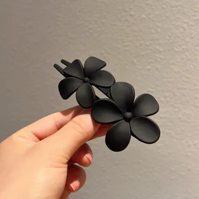 Women Vintage Fashion Frosted Flower Hair Clip Duckbill Clips Headwear Hairpin