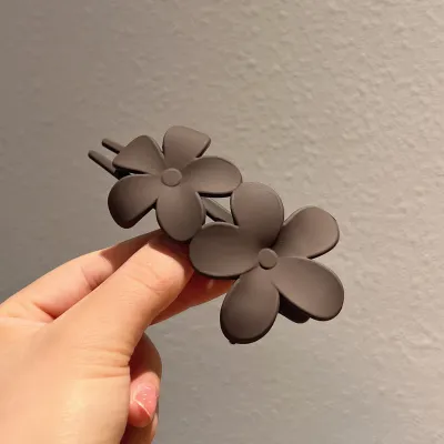 Women Vintage Fashion Frosted Flower Hair Clip Duckbill Clips Headwear Hairpin