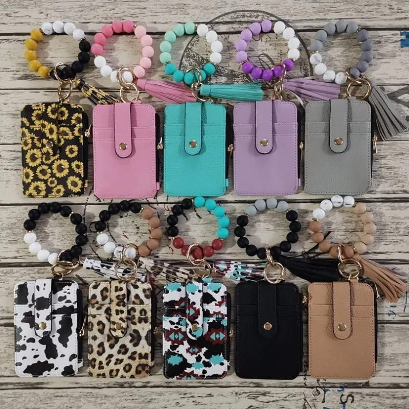 Fashion Silicone Bracelet Western Keychain Card Holder Coin Purse Wallet