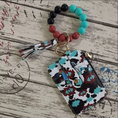 Fashion Silicone Bracelet Western Keychain Card Holder Coin Purse Wallet