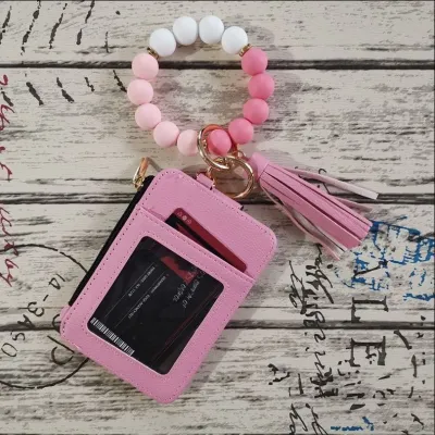 Fashion Silicone Bracelet Western Keychain Card Holder Coin Purse Wallet