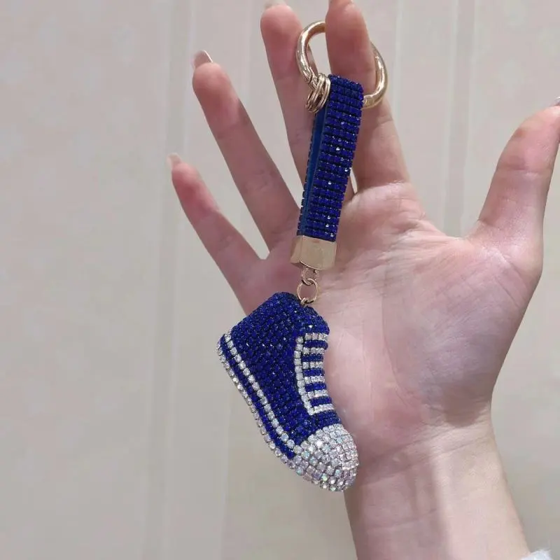 Women Cute Fashion Rhinestone-Encrusted Crystal Shoes Keychain