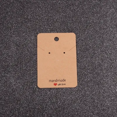 Kraft Paper Three-Color Earrings Packaging Card with Bronzing Four-Color Printing