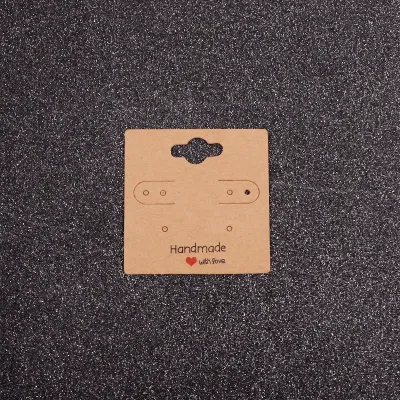 Kraft Paper Three-Color Earrings Packaging Card with Bronzing Four-Color Printing