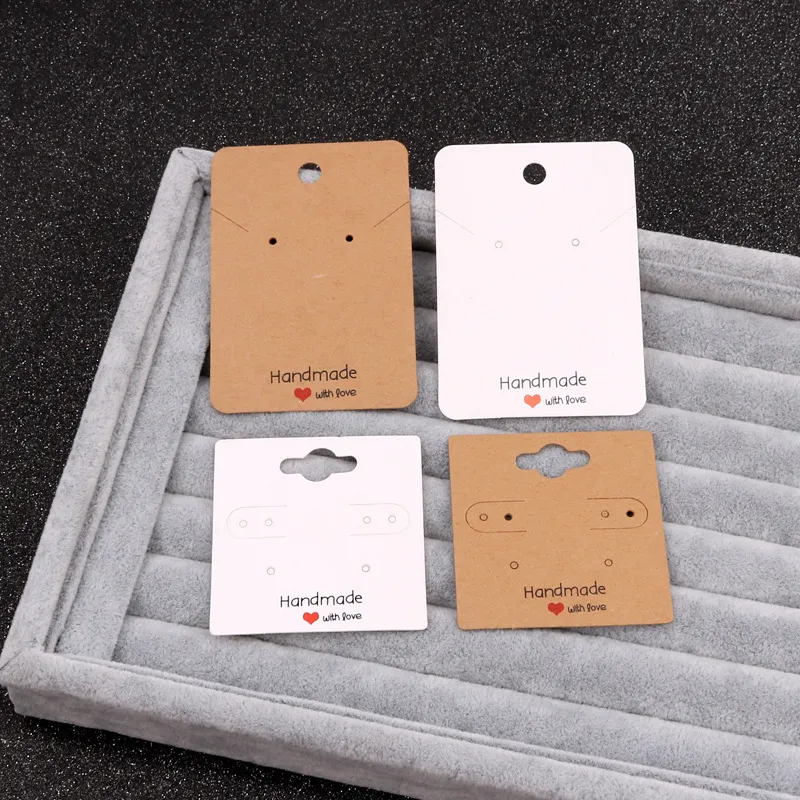 Kraft Paper Three-Color Earrings Packaging Card with Bronzing Four-Color Printing