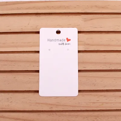 White Cardboard Earrings Necklace Display Jewelry Packaging Paper Card Tags