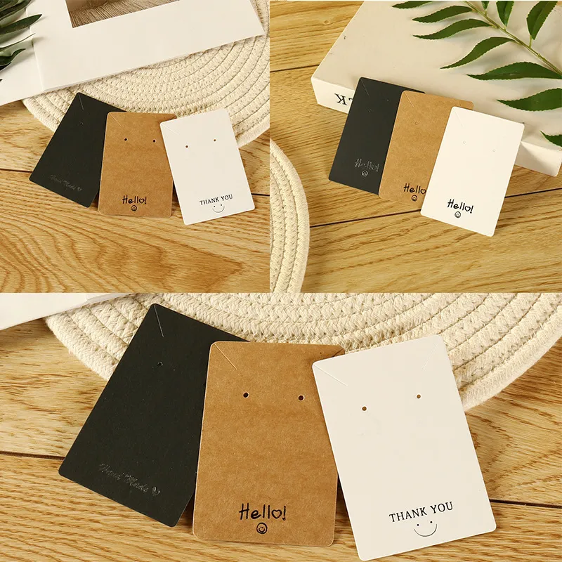 Black White Brown Kraft Paper Jewelry Hanging Packaging Card