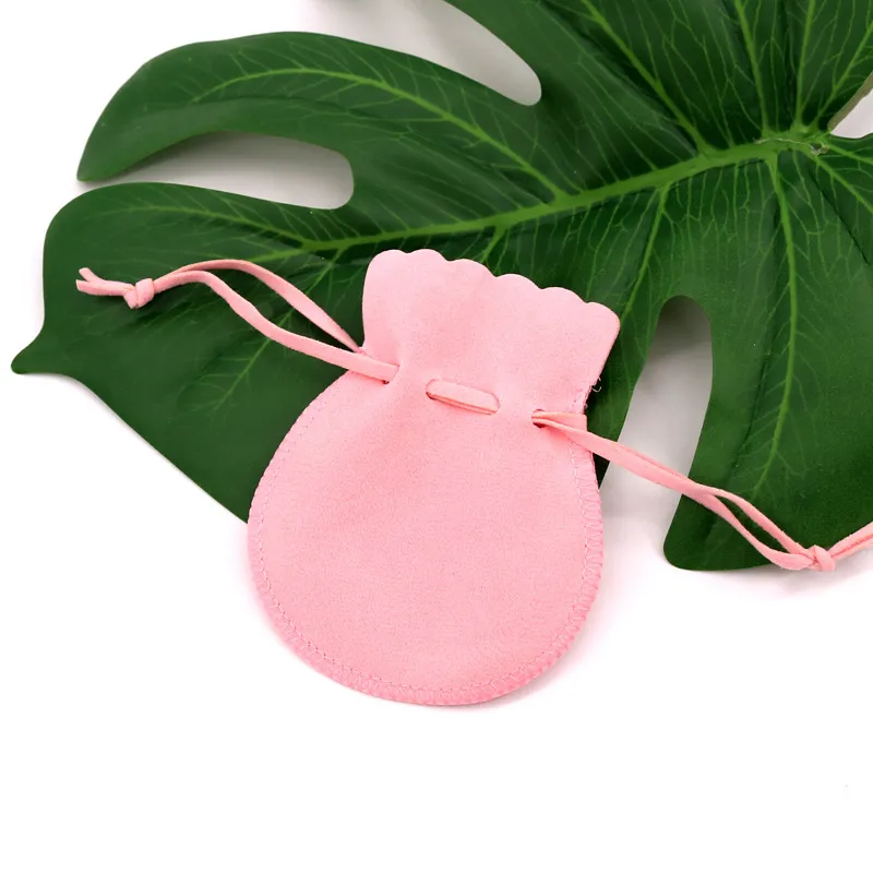Gourd Shape Flannel Jewelry Drawstring Pouch for Packaging Storage