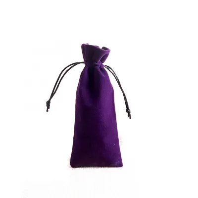 Slender Strip 15cm Flannel Drawstring Jewelry Packaging Bag for Lipstick
