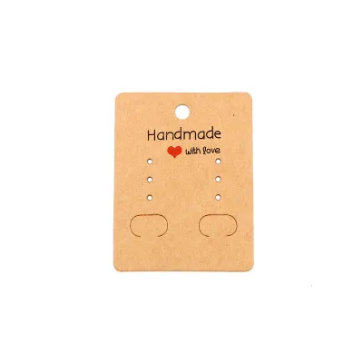 Jewelry Earring Packaging Card - Kraft Paper with Bronzing