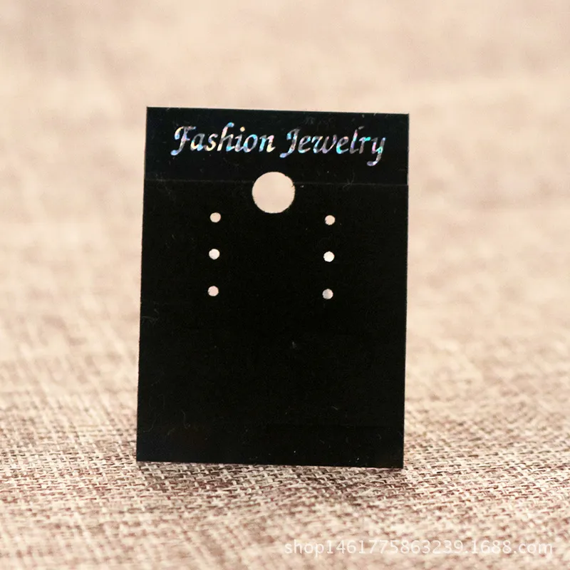 Jewelry Packaging Card 3.8*5cm Black PVC Flannel Earrings Display Card