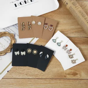Black White Brown Three-Color Jewelry Earrings Packaging Kraft Paper 6x9cm Solid Color Necklace Packaging Card