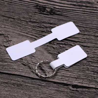 100pks Ring Sticker Price Tag Jewelry Packaging Kraft Paper Card Rectangle Dumb Film 6x1.2cm